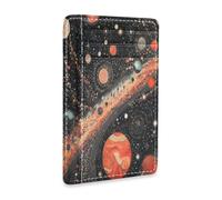 Amooorous Colorful Space Planets and Earth Leather Wallets for Women Slim with Money Clip RFID Blocking Slim Credit Card Holder for Men and Women carteras para Hombre