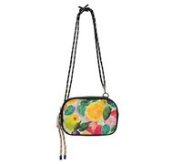 Amooorous Colorful Summer Fruits Small Black Crossbody Purse for Women Fashion with Credit Card Slots Messenger Bag Crossbody Go shopping bolsas de mano para mujer