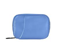Amooorous Corn Flower Blue Solid Color Pure Plain travel medicine bag with Detachable Compartments portable pill organizer 3x a day for purse