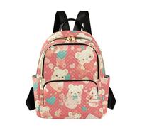 Amooorous Cute Animal Bear Anime Valentine's Peach 14 Inch multipurpose backpack purses laptop bag for business