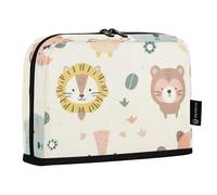 Amooorous Cute Animal Faces Pencil poucheses Large Capacity Makeup Bags with Compartment Multi-Purpose Bag for Men Kindergarten Bolsa para lapices de ninas