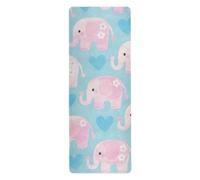 Amooorous Cute Animal Pink Elephant Blue Heart yoga mat bag for gym printed, non slip, yoga towel non slip and bag tapete para ejercicio 71x26 inches