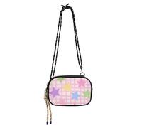 Amooorous Cute Cartoon Blue Elephant Black Crossbody Bag Women Beauty with Credit Card Slots Mini Shoulder Bag Walk the dog bolsos economicos para dama