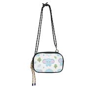 Amooorous Cute Cartoon Blue Elephant Sling Bags Crossbody Men Beauty with Credit Card Slots Over The Shoulder Purse Take a walk monedero para mujer