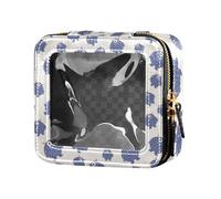 Amooorous Cute Cartoon Blue Monsters Waterproof Clear Makeup Bag Toiletry Bag with Zipper Cosmetic Organizer Case for Flying, Cute cartoon blue Monsters, One Size