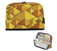 Amooorous Cute Cartoon Building Pyramid Pencil Pen Case Large Capacity Pen Bag Wide Opening Stationery Organizer for Women Preppy School lapiceras para adolescentes