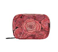 Amooorous Cute Cartoon Flower Rose first aid bag with Detachable Compartments convenient pill organizer 2 times a day for purse