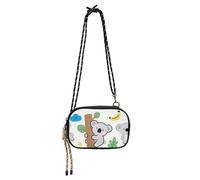 Amooorous Cute Cartoon Grey Koala Small Black Crossbody Purse for Women Beauty with Adjustable Strap Side Bags For Hiking Traveling bolso de mano para mujer