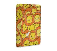 Amooorous Cute Cartoon Lion Orange Leather Ladies Wallets Slim with ID Window RFID Blocking id Card Wallet for Men&Women carteras para Hombres