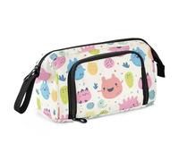 Amooorous Cute Cartoon Monsters Pen Case Large Capacity Hard Pencil Case Multifunctional for Adults Preppy School Supplies