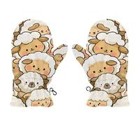 Amooorous Cute Cartoon Sheep Beige warm little girl mittens girl snow gloves guantes para nieve ni?a S 2-4