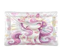 Amooorous Cute Cartoon unicorns Colorful Washable Dog Sleeping Mattress Non-Slip Soft Comfortable Cat Kennel Crate Pad for Large Jumbo Medium Small Dogs 36" x 24"