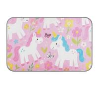 Amooorous Cute Cartoon White Unicorns Summer cool mat for dogs Self Cooling blanket for cats for doggie cozy sleeping portable manta refrescante para perro M