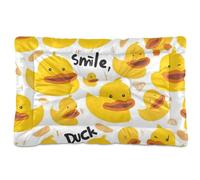 Amooorous Cute Simple Ducks Yellow Washable Dog Bed Mat Non-Slip Soft Comfortable Kennel Pad for Large Jumbo Medium Small Dogs 36" x 24"