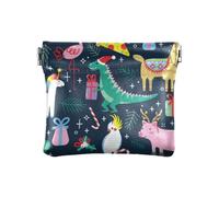 Amooorous Cute unicorns Flamingo Hope Pizza Alpaca Animals Women's Small Leather Coin Purse Fancy Cosmetic Bags for Purse for Women, Cute unicorns Flamingo hope Pizza Alpaca animals, One Size