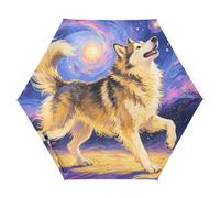 Amooorous Dancing Siberian Husky Dog Oil Painting UV50+ duty umbrella in the beach for rain heavy duty auto open (prop1)