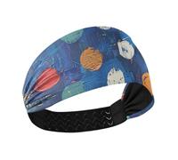 Amooorous Dark Blue Background Colorful Dots Non-Slip workout headband Elastic tennis sweatbands for tennis hiking Football bandas para el cabello de mujer