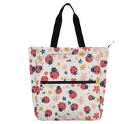 Amooorous Decorative Children's Book Tote Bag for Kids Students Adults, Safari Minimalist Flowers Large Library Shoulder Bag Handbag with Zipper for College Shopping Beach Rainbow bolso para