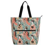 Amooorous Decorative Kid Tote Bag for Boys Girls Adults, Beautiful Green Japanese Goliki Waterproof Teacher Tote Bags Handbags with Inner Pockets for School Shopping Beach Rainbow bolsa para llevar