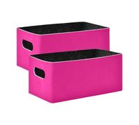Amooorous Deep Pink Solid Color Pure Plain foldable Felt fabric cube storage bins for tool cute fabric cube storage bins