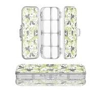 Amooorous Designed Clear Pencil Box Cartoon Cute Panda Leaves