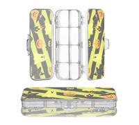 Amooorous Designed Clear Pencil Box Halloween Yellow Ghosts Pumpkin | Double Layer Pens Case Hard For Kids With Lid