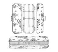 Amooorous Designed Clear Pencil Box Plastic Black Evil Eyes Bitcoin
