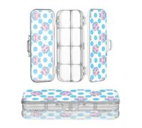 Amooorous Designed Clear Pencil Plastic Box Cartoon Cute Blue-Pink Monsters