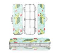 Amooorous Designed Clear Pencil Plastic Box Merry Christmas Turtle Green