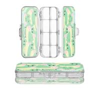 Amooorous Designed Clear Pencils Box Cartoon Cute Crocodiles Green