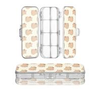 Amooorous Designed Clear Pencils Box Cute Capybaras on Cream Background