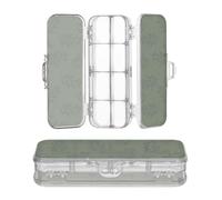 Amooorous Designed Clear Pencils Box Dark Green Leaves