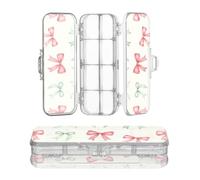 Amooorous Designed Clear Pencils Box Red and Green Bow Tie