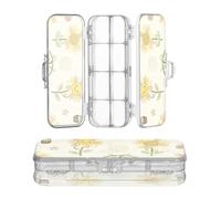 Amooorous Designed Clear Pencils Box Sunflower Garden Busy Bees
