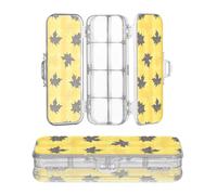 Amooorous Designed Clear Pencils Box Yellow-Black Maple Leaf Lattice