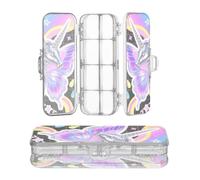Amooorous Designed Clear Pencils Box Yk2 Unicorns Shining Silver