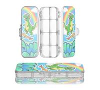 Amooorous Designed Clear Plastic Pencil Box Cartoon Green Dino