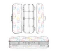 Amooorous Designed Pencil Storage Box Clear Cute Cartoon Rainbow Panda