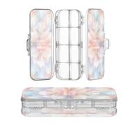 Amooorous Designed Plastic Box for Pencils Psychedelic Flower Blooms Boho