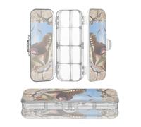 Amooorous Designed Plastic Pencil Box 3D Dinosaur | Double Deck Pens Storage Case For Art Supplies With Lid