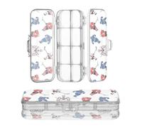 Amooorous Designed Plastic Pencil Box Ice Hockey Sport | Double Layer Pens Case Hard Boxes For Craft Art With Snap Lid