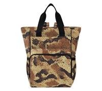 Amooorous Diaper Bag Backpack Baby Essentials Diapers Bag Animal Python Fur Print Brown