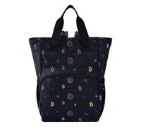 Amooorous Diaper Bag Backpack Baby Essentials Diapers Bag Bitcoin Sign Black