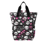 Amooorous Diaper Bag Backpack Baby Essentials Diapers Bag Love You To Death Skull & Pink Heart