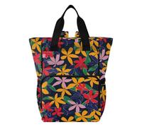 Amooorous Diaper Bag Backpack Large Diaper Bags Unisex for Travel Azalea Flower Design Red Green