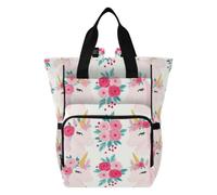 Amooorous Diaper Bag Backpack Travel Backpack for Baby Girl/Boy Pink Roes unicorns Cute Pretty