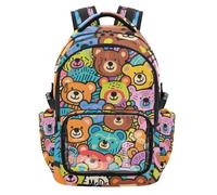 Amooorous Doodle Art Bear Kids Clear Backpacks Cute Sturdy Casual Backpack with Laptop Compartment for Kids Boys Girls, Age 7-18 nina de 10 anos