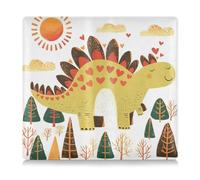 Amooorous Doodle-style Cartoon Dinosaur Heart-shaped Premium Leather Registration and Insurance Card Holder Essential Wallet Case for any Car, Truck, Motorcycle, Trailer or Boat