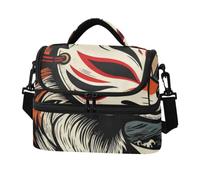 Amooorous Double-Layer Cooler Tote Bag Japanese Ocean Sea Waves Fox