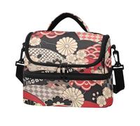 Amooorous Double-Layer Lunch Cooler Bag Red Japanese Zephyr Cherry Blossoms